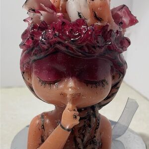 Charming Pink and Brown Doll Figurine